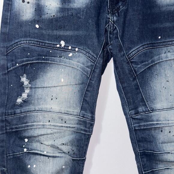 Demolition distressed blue jeans waist size 32 - Picture 3 of 7